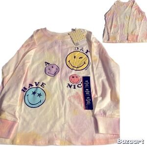 NWT Smiley World Tee, Have a Nice Day, Pastel, Sz XS, 4,5, Cotton, Novelty